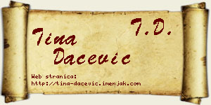 Tina Dačević vizit kartica